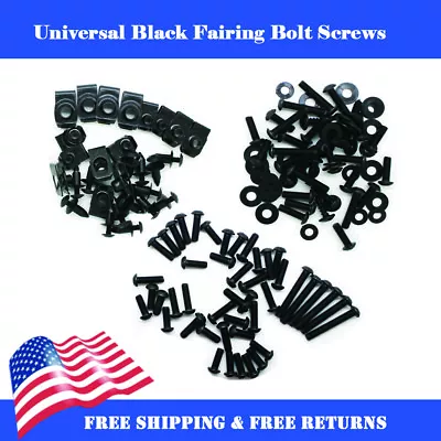 £5.99 • Buy LD Black Fairing Bolt Kit Body Screws Fit For Motorcycle Bike Universal Kit A01