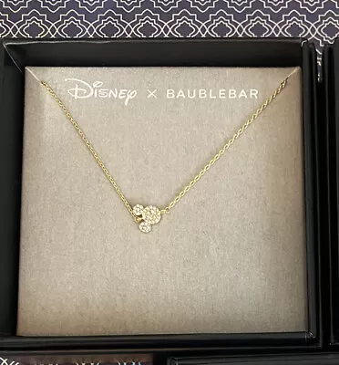 NEW Disney X Baublebar Mickey Mouse Gold Crystal Necklace 🆓📦 • $27.99