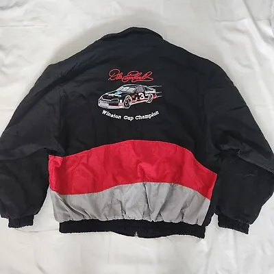 Vintage Dale Earnhardt Nascar Winston Cup Racing Light Jacket Sz XL Black Red • $62.99