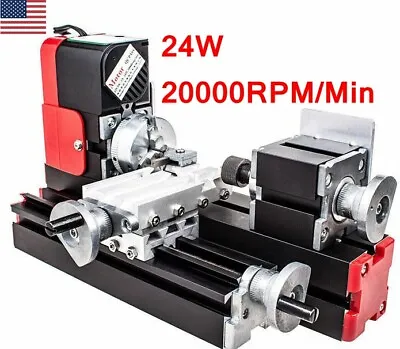 Mini Mtetal Lathe 20000rpm Powerful Motor 24W DIY Tool Metal Woodworking Machine • $179