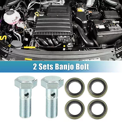2 Set Universal Auto Banjo Bolt Brake Fitting Adapter M10 X 1.0 With Washers • $7.49
