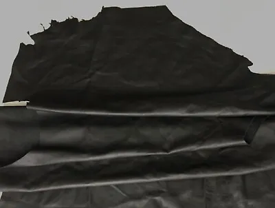 BLACK COWHIDE LEATHER UPHOLSTERY HIDE- #3435 Upholstery Cars Bags • £89