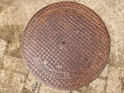 Reclaimed Round Cast Iron Manhole Drain Cover 540mm & Double Seal Frame FREE P&P • £100