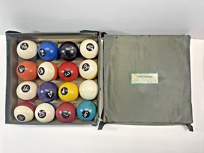 Antique Vintage Sure Strike Abc Regulation Billiard Clay Pool Ball Set • $26