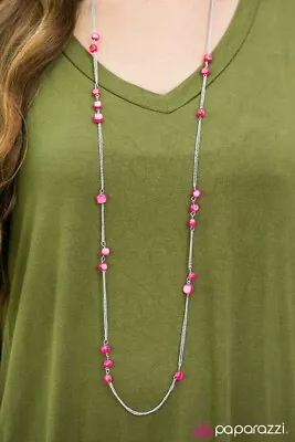 $4.45 • Buy Vintage⭐️Paparazzi Jewelry Necklace⭐️Rocky Falls⭐️Pink⭐️Beads⭐️Layered
