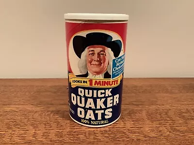 Vintage 1989 Quick Quaker Oats Cardboard Collectible Oatmeal Container  “EMPTY” • $3.99