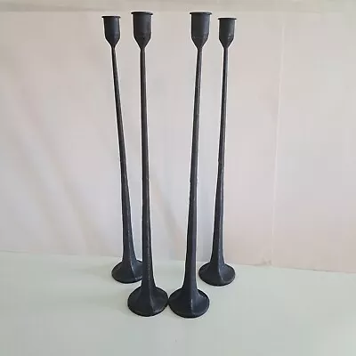 19  Tall Cast Iron Candle Sticks Farm House Decor Taper Candle Holder Set Of 4 • $59