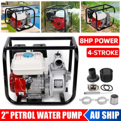 Petrol Water Pump 2  8HP 210CC High Flow Transfer Pump Fire Fighting Irrigation • $218.95