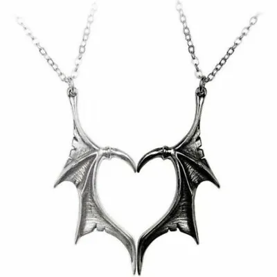 Matching Necklace Bat Wing Heart Couple Necklace Jewelry Charms For Women & Men • £3.25