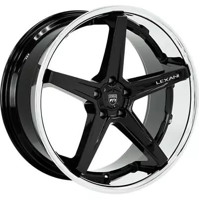 4ea 20  Lexani Wheels Savage Gloss Black W Chrome Lip Rims (S42) • $1976