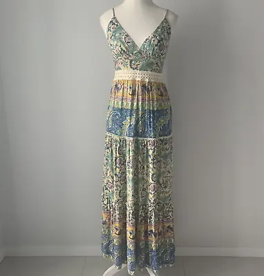 BLOSSOM Women's Dress Size 10 - Floral Print Gypsy Boho Maxi • $38.95