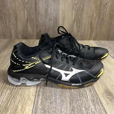 Mizuno Wave Lightning Z V1GC150003 Womens Size 8.5 Black Yellow Volleyball Shoes • $34.99