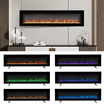 50  60  Electric Fireplace LED Flame Remote Control Fire Wall Hung/Free Standing • £169.95