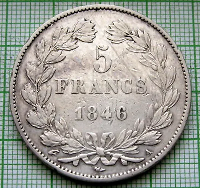 FRANCE Louis-Philippe I 1846 A 5 FRANCS PARIS MINT SILVER Scratches • £48.20