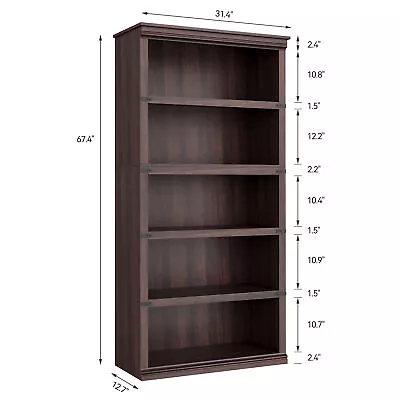 Industrial 3-5 Shelf Wood Bookcase Bookshelf Storage Display Rack Book Shelving • $151.06