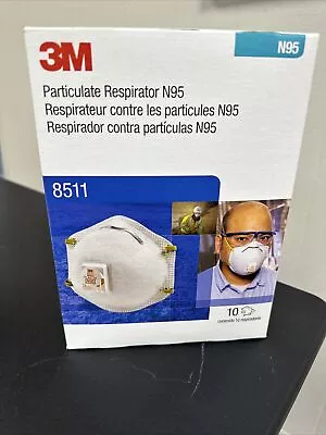 3M N95 8511 Particulate Respirator Face Mask Box Of 10 • $25