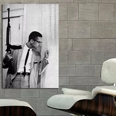 EB003 Malcolm X Activist Inspiration Motivation Poster And Canvas • £23.74