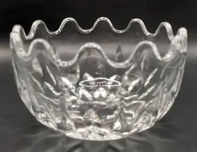 Vintage Clear Pressed Glass Candy Nut Bowl Trinket Dish W/ Scalloped Edges 4.5  • $9.99