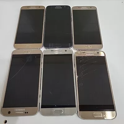 Lot Of 6 Samsung Galaxy S7 SM-G930V/F/U/P/T - 32GB -   Crack Screen  • $180