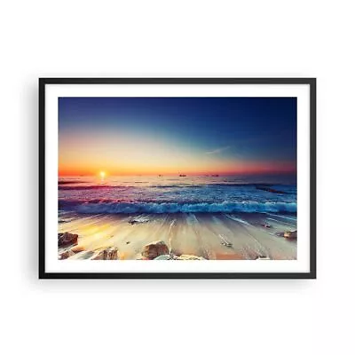 Poster Print 70x50cm Wall Art Picture Sea Beach Wave Decor Framed Image Artwork • £53.39