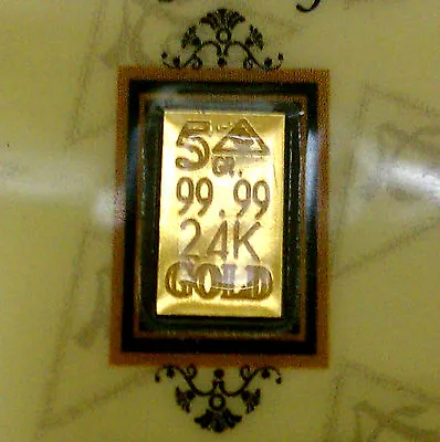 ACB GOLD 5GRAIN 24K SOLID GOLD BULLION MINTED BAR 99.99 FINE With CERTIFICATE. ! • $34.99