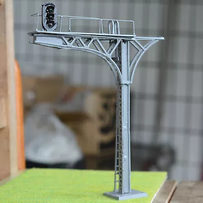 1 X O Scale 1:48 Cantilever Block Signal Bridge Wired LEDs 3 Aspects 12V Gray • $29.99