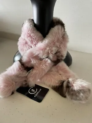 Codello Real Rabbit Fur Scarf Choker Collar New Light Pink New • $12