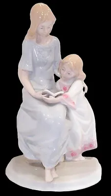 Vintage MEICO Porcelain Figurine - Mother Reading To Daughter 8” High 1994 • $13.50