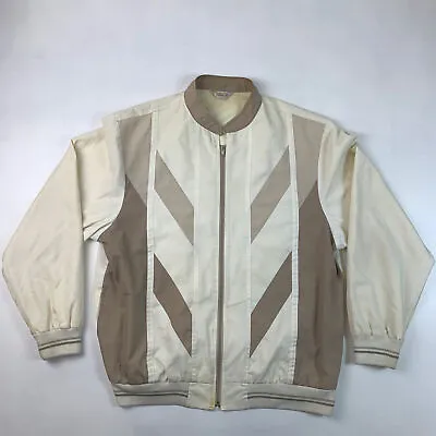 Vintage Gabicci Jacket Cream / Brown XL • £24.70