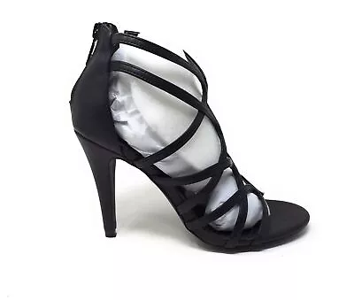 Michael Antonio Womens Roxy Strappy Dress Sandals Black PU Size 7.5 M US • $24.99