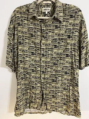 Campia Moda Short Sleeve Hawaiian   Geometric Shirt Men Size Large Vintage • $15