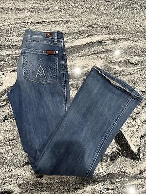 7 For All Mankind Jeans Women's Size 27 Blue Denim A-pocket Bootcut • $10.99