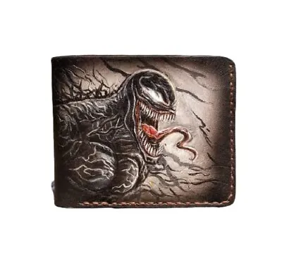 VENOM Wallet Marvel Gifts Wallet 3D Genuine Leather Wallet Hand Carved Wallet • $123