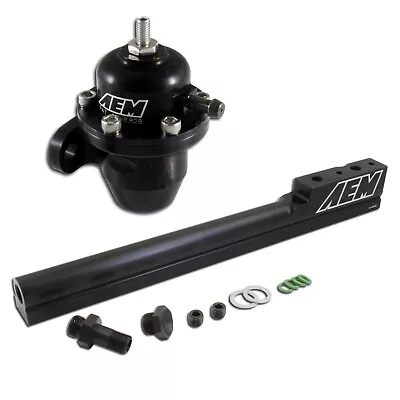 AEM High Volume Fuel Rail + Adj Regulator Fits 1996-2000 Honda Civic D16Y7 D16Y8 • $327.61