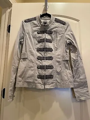 Tripp NYC Daang Goodman Women's Vintage Millitary Grey Denim Jacket SZ XL • £62.73