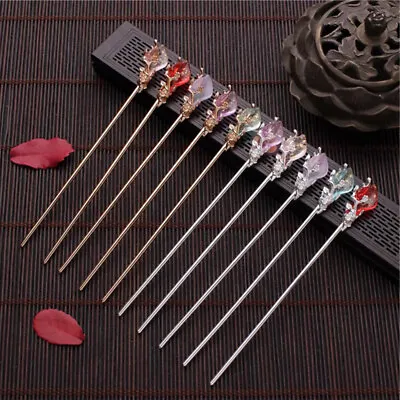 $3.73 • Buy Vintage Chinese Style Metal Enamel Hairpin Hair Chopstick Chignon Pin Hair Stick