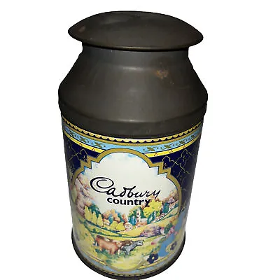 Vintage Cadbury Country Miniature Milk Can Tin W/ Lid Made In England 6” Dairy • £11.11