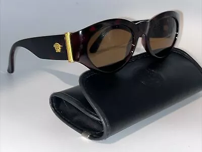 Versace Mod 617/A Col 900 Sunglasses Gold Bar Brown Medusa Head Vintage Tortoise • $199.99