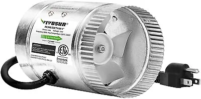 VIVOSUN 4 /6 /8  Inline Fan HVAC Exhaust Blower Ventilation Fan 100/240/420 CFM • $32.39