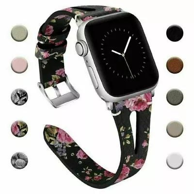 $8.79 • Buy Genuine Leather Band Strap For Apple Watch Series 5 4 3 2 1 38mm 40mm 42mm 44mm