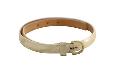 £166 • Buy Giorgio Armani Embossed Belt In Cream Leather