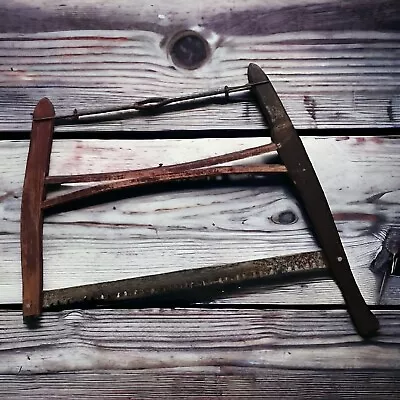 Antique Vintage Cross Cut Wood Wooden Buck Saw Bow Logging 27” Blade Display  • $29.99