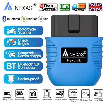 Car & Motorcycle Code Reader Check Engine Fault OBD2 Scanner For IOS Android • £25.99