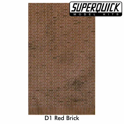£3.96 • Buy Building Paper RED BRICK D1 1:72 Scale OO/HO Gauge Pack 6 D01 SuperQuick