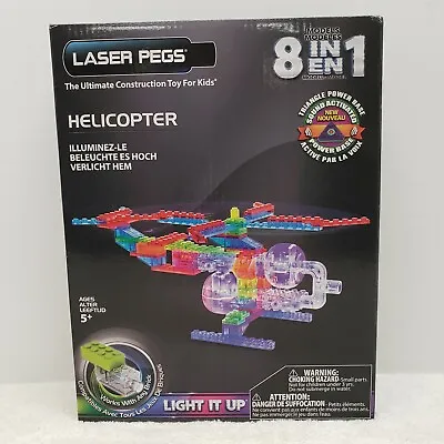 Laser Pegs 8-in-1 Helicopter Toy Lighted Construction Set Light-up STEM • $17.03