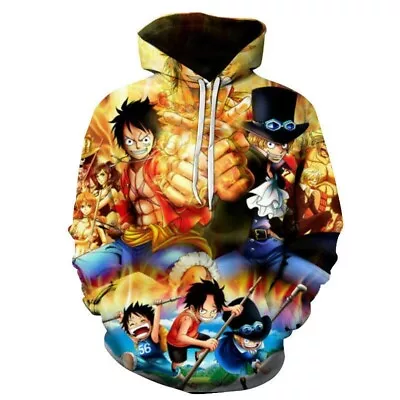 ONE PIECE Anime Hoodie Shirt Luffy Ace Men/Women Pullover USA SUPPLIER SIZE:XL • $19.99