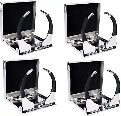 Amarine Made 4 Pack Stainless Steel Folding Drink Holder Marine Boat Caravan RV • $61.19