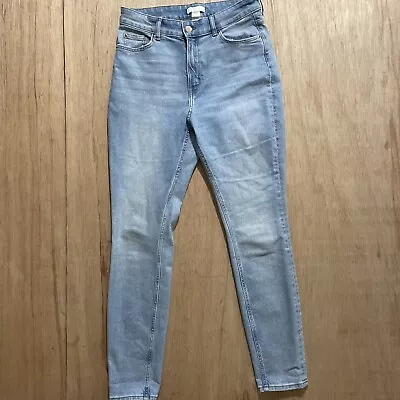 H&M Skinny Jeans Women's Size 10 Blue Mid Rise Light Wash Faded • $16.19