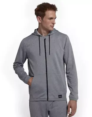 Hurley Men's Disperse Full Zip Hoodie With Nike Dri-Fit Material Gray MSRP $70 • $37.90