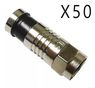 50 Pack Lot - RG59 Cable F-Type Compression Video Connector Plug CATV CCTV Male • $24.95